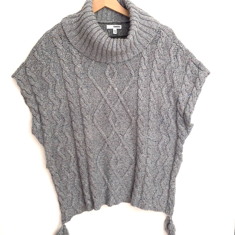 Sonoma Cowl Neck Sleeveless Sweater w/tassels, S/M
